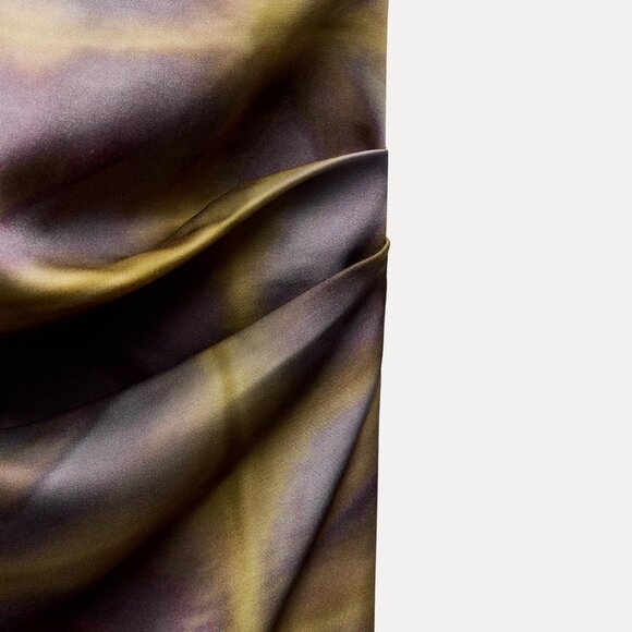 Zara ZW Collection Multicoloured Printed Asymmetric Midi Dress - Picture 10 of 10